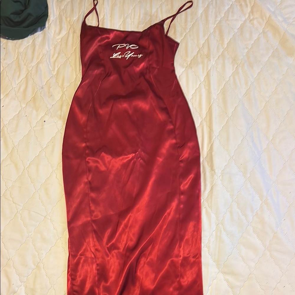 Red Satin Dress by